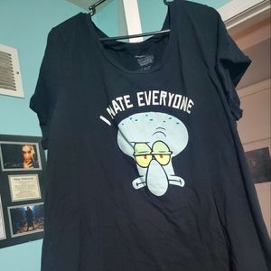 Torrid Squidward Spongebob I Hate Everyone tshirt black 4x